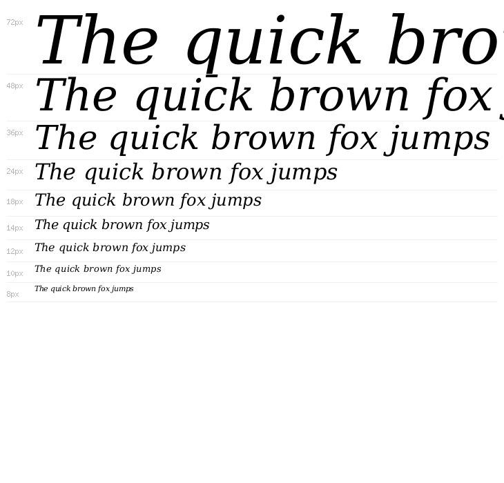 DejaVu Serif Italic Waterfall