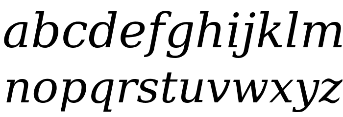 DejaVu Serif Italic Font LOWERCASE