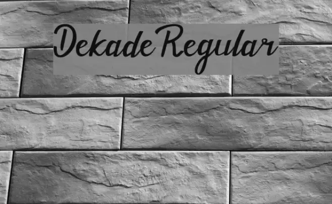 Dekade Regular Font examples