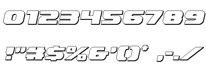 Dekaranger 3D Italic Font OTHER CHARS