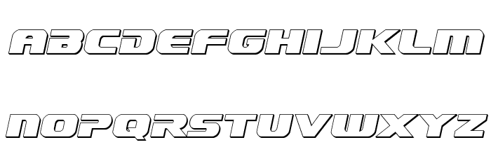 Dekaranger 3D Italic Font LOWERCASE