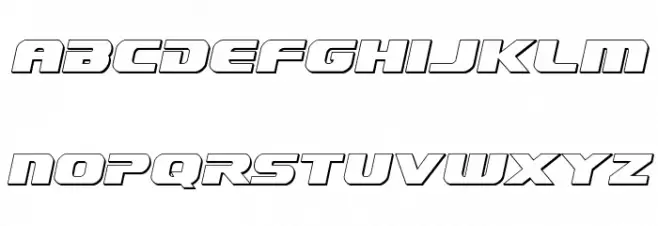 Dekaranger 3D Italic Schriftart Kleinbuchstaben