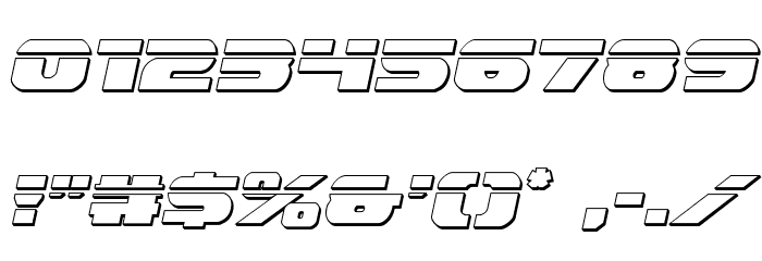 Dekaranger Bullet Italic Font OTHER CHARS
