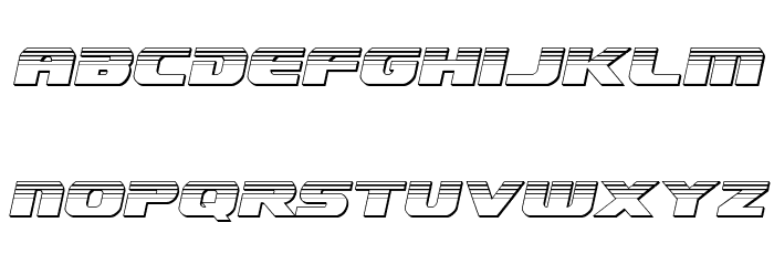 Dekaranger Chrome Italic Font LOWERCASE