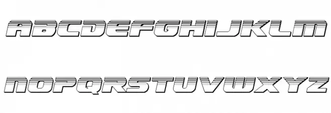 Dekaranger Chrome Italic Caratteri MINUSCOLO
