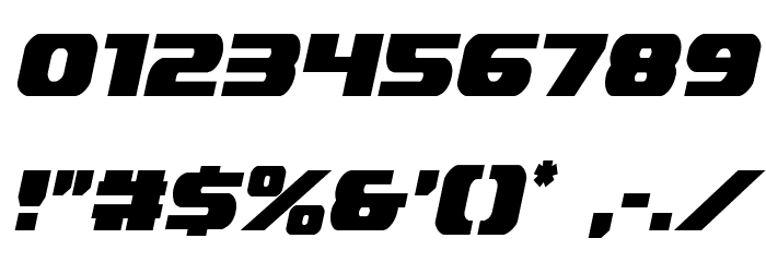 Dekaranger Condensed Italic Font OTHER CHARS