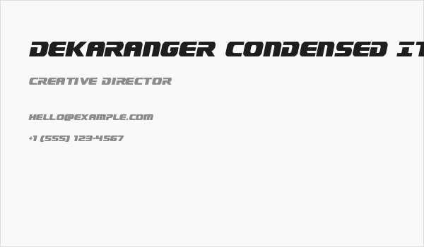 Dekaranger Condensed Italic Business Card