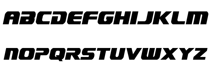 Dekaranger Condensed Italic Font LOWERCASE