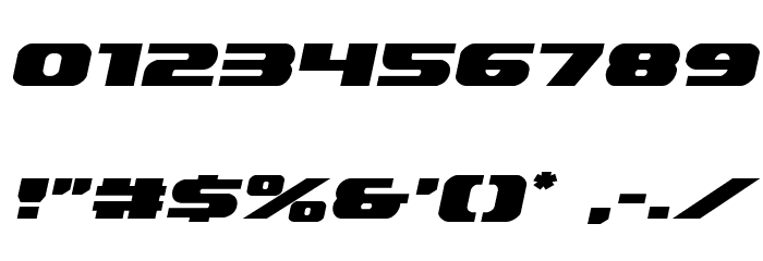 Dekaranger Expanded Italic Font OTHER CHARS