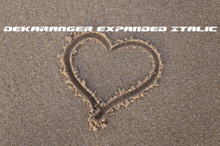 Dekaranger Expanded Italic Font examples
