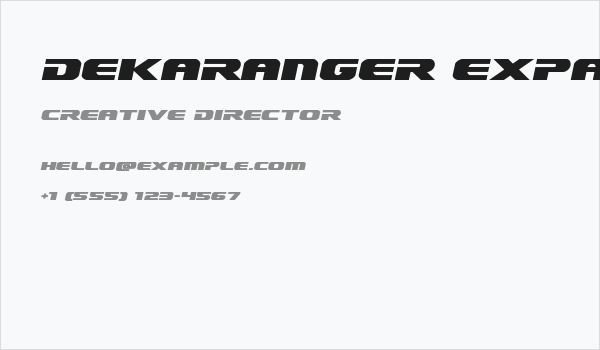 Dekaranger Expanded Italic Business Card