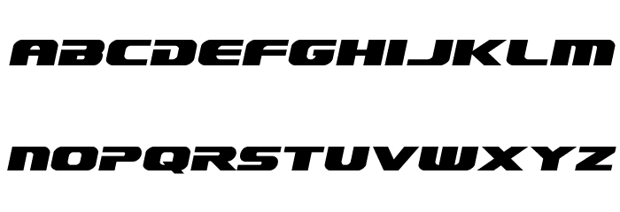 Dekaranger Expanded Italic Font LOWERCASE