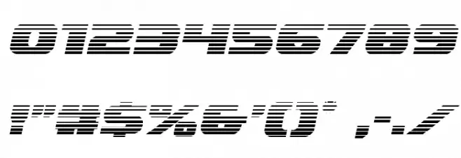 Dekaranger Gradient Italic Font OTHER CHARS