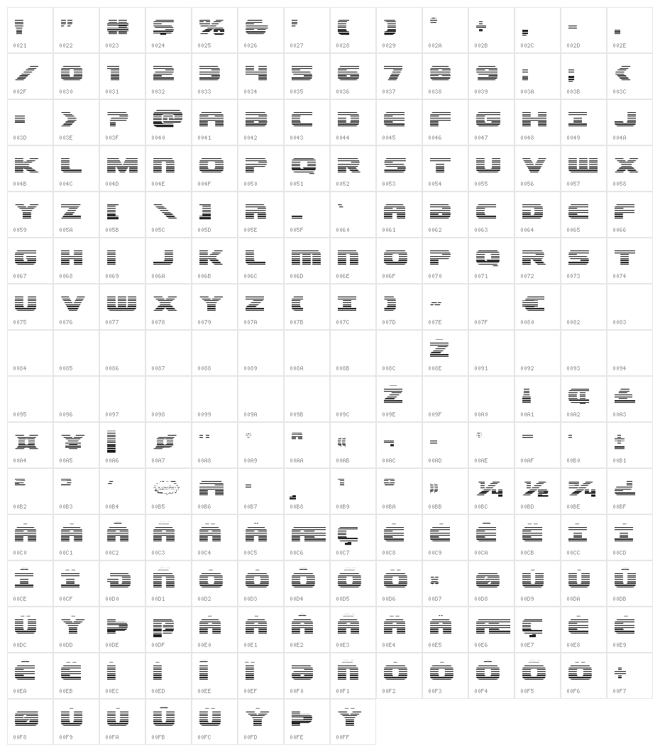 Dekaranger Gradient Character Map