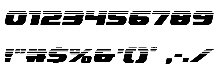 Dekaranger Halftone Italic Font OTHER CHARS
