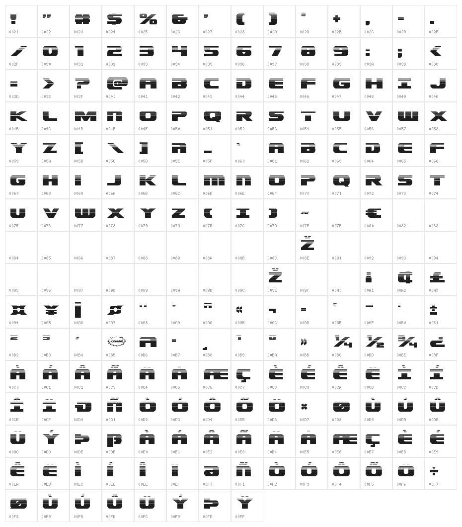 Dekaranger Halftone Character Map