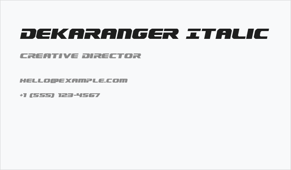 Dekaranger Italic Business Card