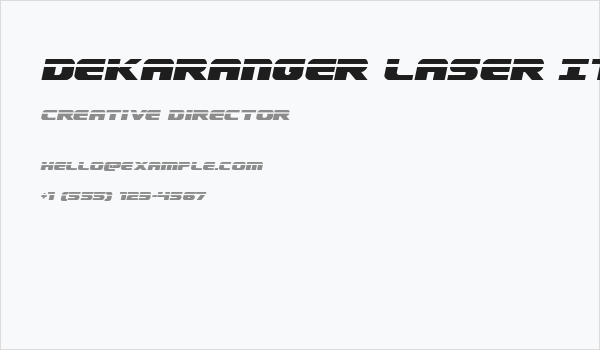 Dekaranger Laser Italic Business Card