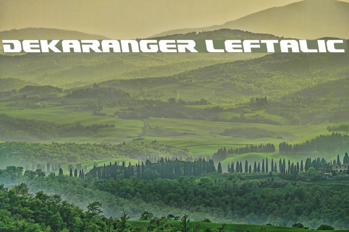 Dekaranger Leftalic Font examples