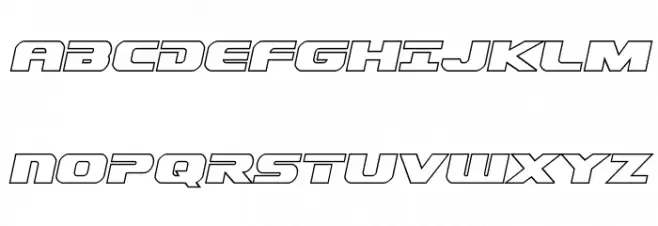 Dekaranger Outline Italic フォント 大文字