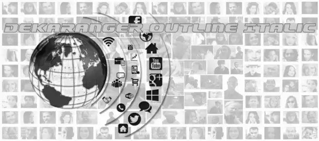 Dekaranger Outline Italic Font examples