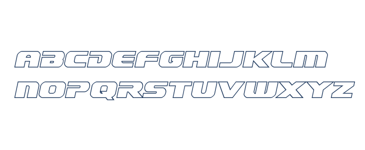 Dekaranger Outline Italic Lowercase