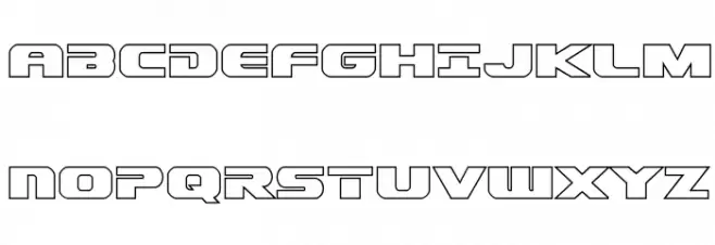 Dekaranger Outline Caratteri MAIUSCOLE