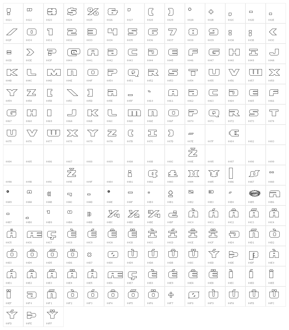 Dekaranger Outline Character Map