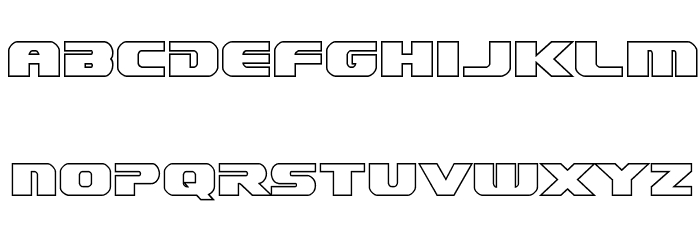 Dekaranger Outline Font LOWERCASE