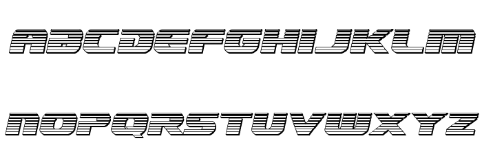 Dekaranger Platinum Italic Font LOWERCASE