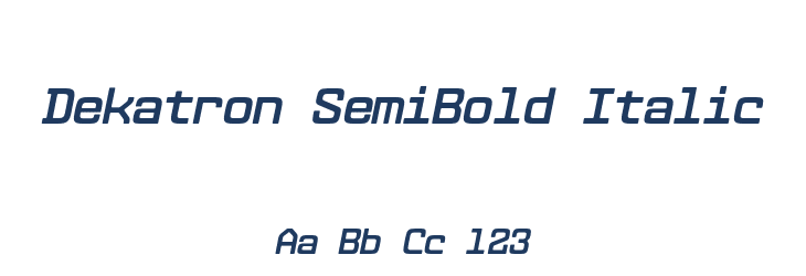 Dekatron SemiBold Italic Font Preview