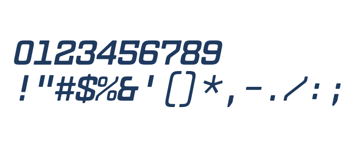 Dekatron SemiBold Italic Other Characters