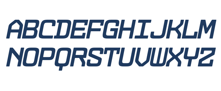 Dekatron SemiBold Italic Uppercase