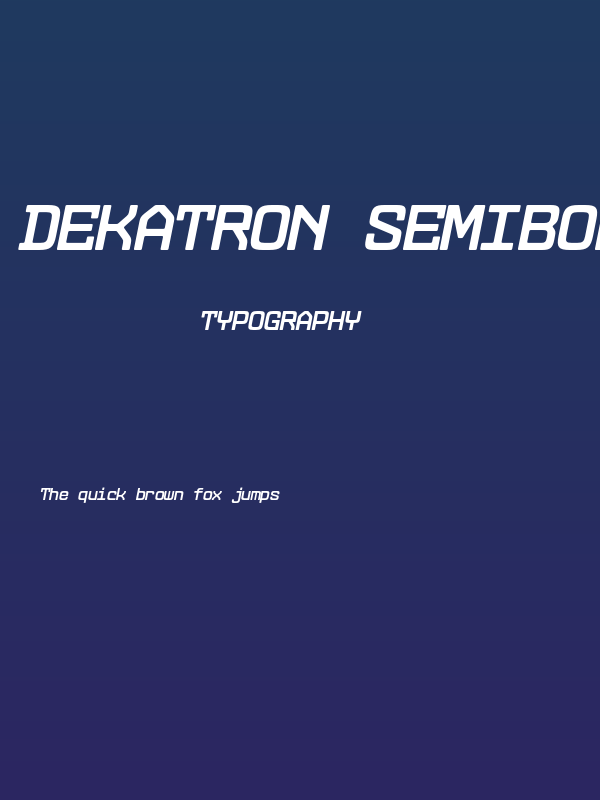 Dekatron SemiBold Italic Poster