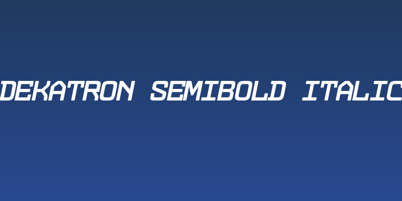 Dekatron SemiBold Italic Social Header