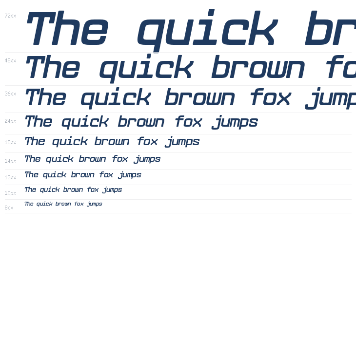 Dekatron SemiBold Italic Waterfall