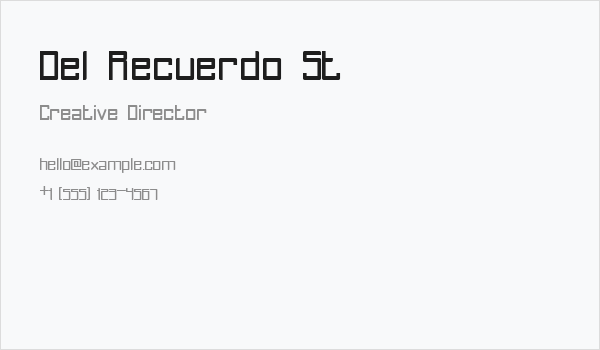 Del Recuerdo St Business Card