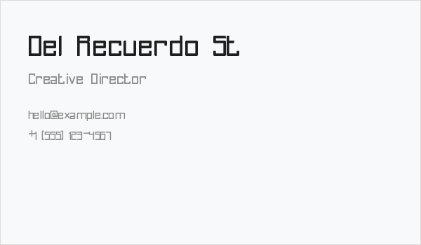 Del Recuerdo St Business Card