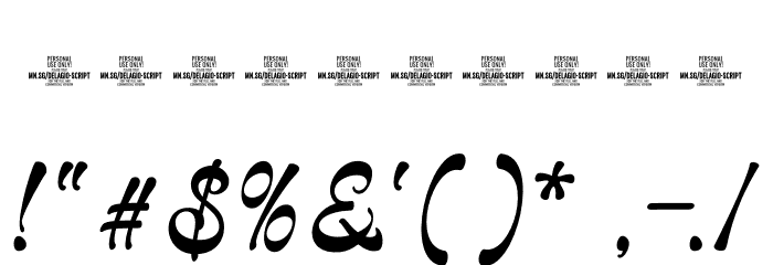 Delagio Script PERSONAL USE Regular Font OTHER CHARS