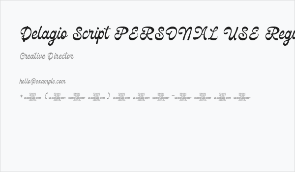 Delagio Script PERSONAL USE Regular Business Card