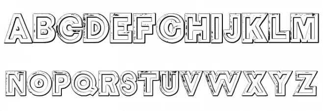 DelamotteLargeRelief Beveled خط أحرف كبيرة