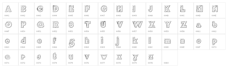 DelamotteLargeRelief Beveled Character Map