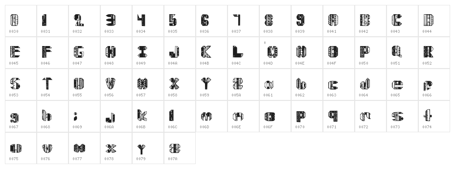 Delarmente Medium Character Map