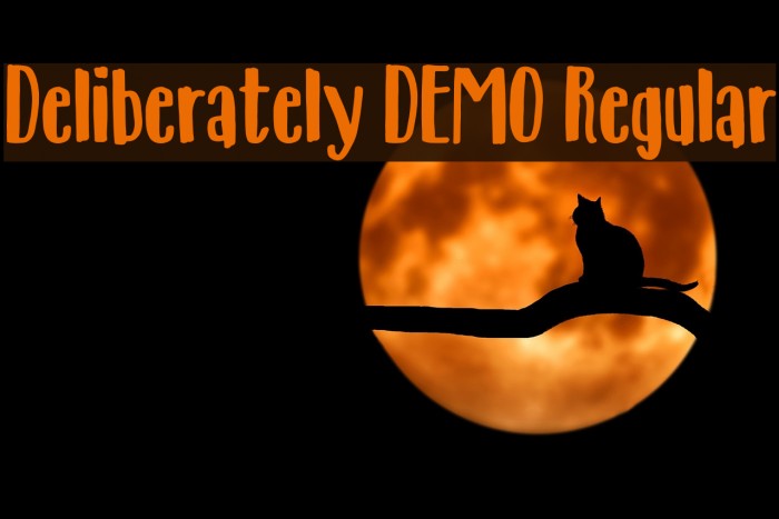 Deliberately DEMO Regular Font examples