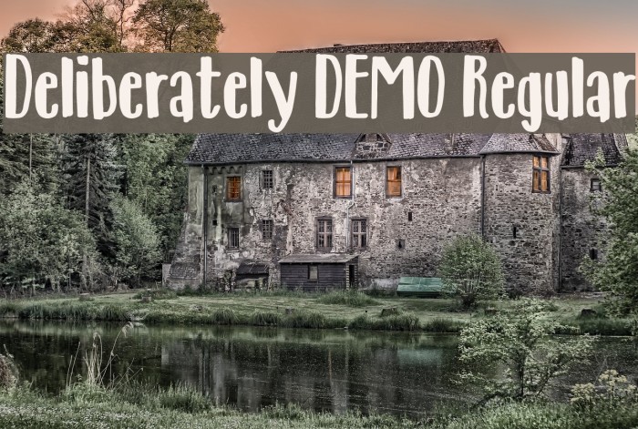 Deliberately DEMO Regular Font examples