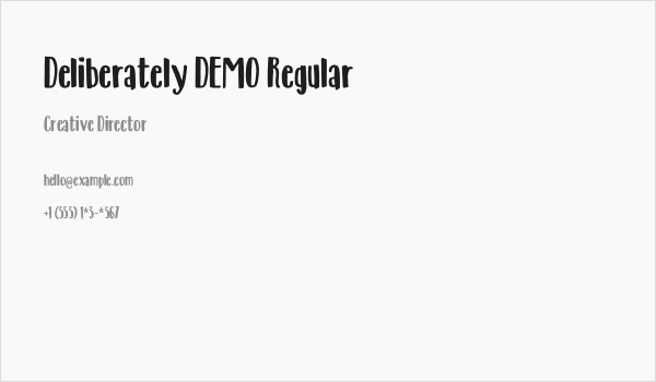 Deliberately DEMO Regular Business Card