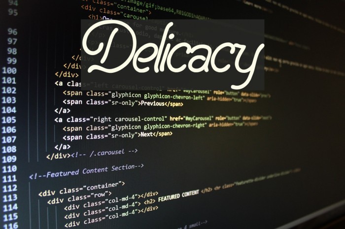 Delicacy Font examples