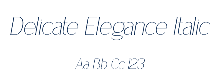 Delicate Elegance Italic Font Preview