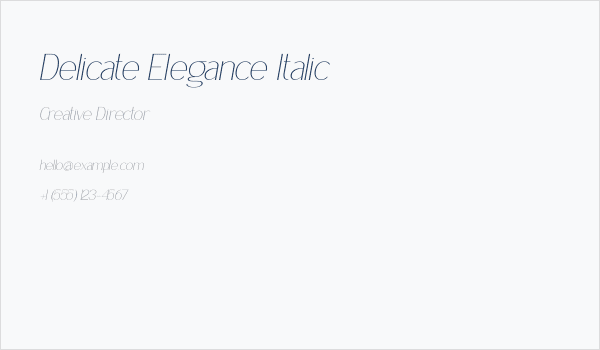 Delicate Elegance Italic Business Card