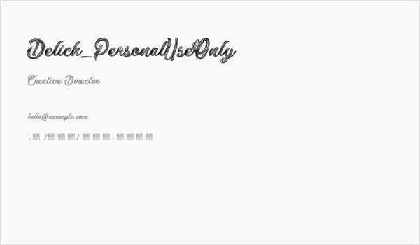 Delich_PersonalUseOnly Business Card